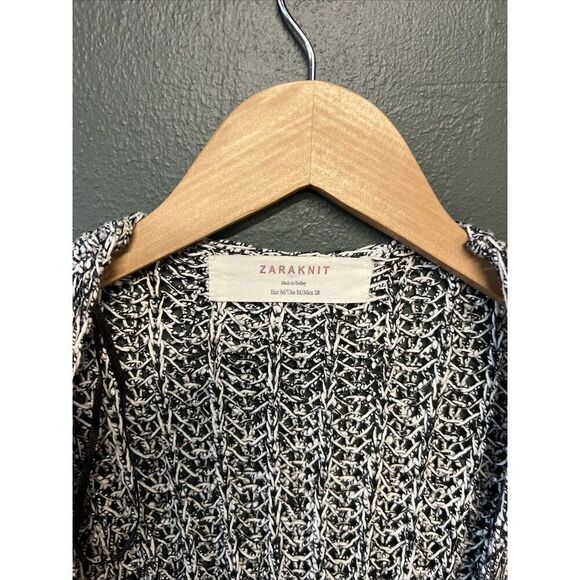 Zara Cardigan Sweater Women's Medium Knit Open Front Gray - Picture 2 of 3